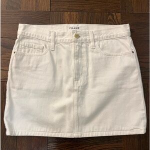 Frame Denim mini white skirt